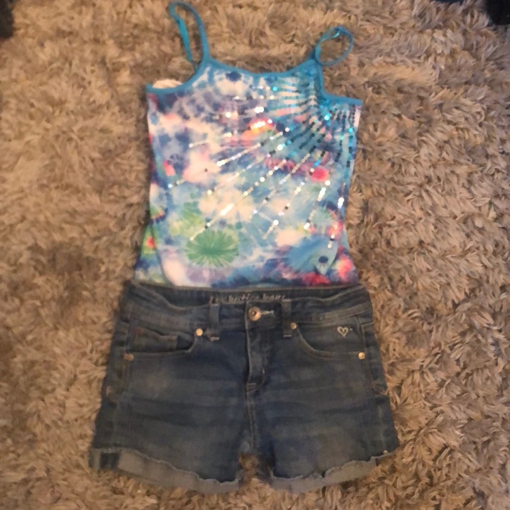 Justice top and shorts
